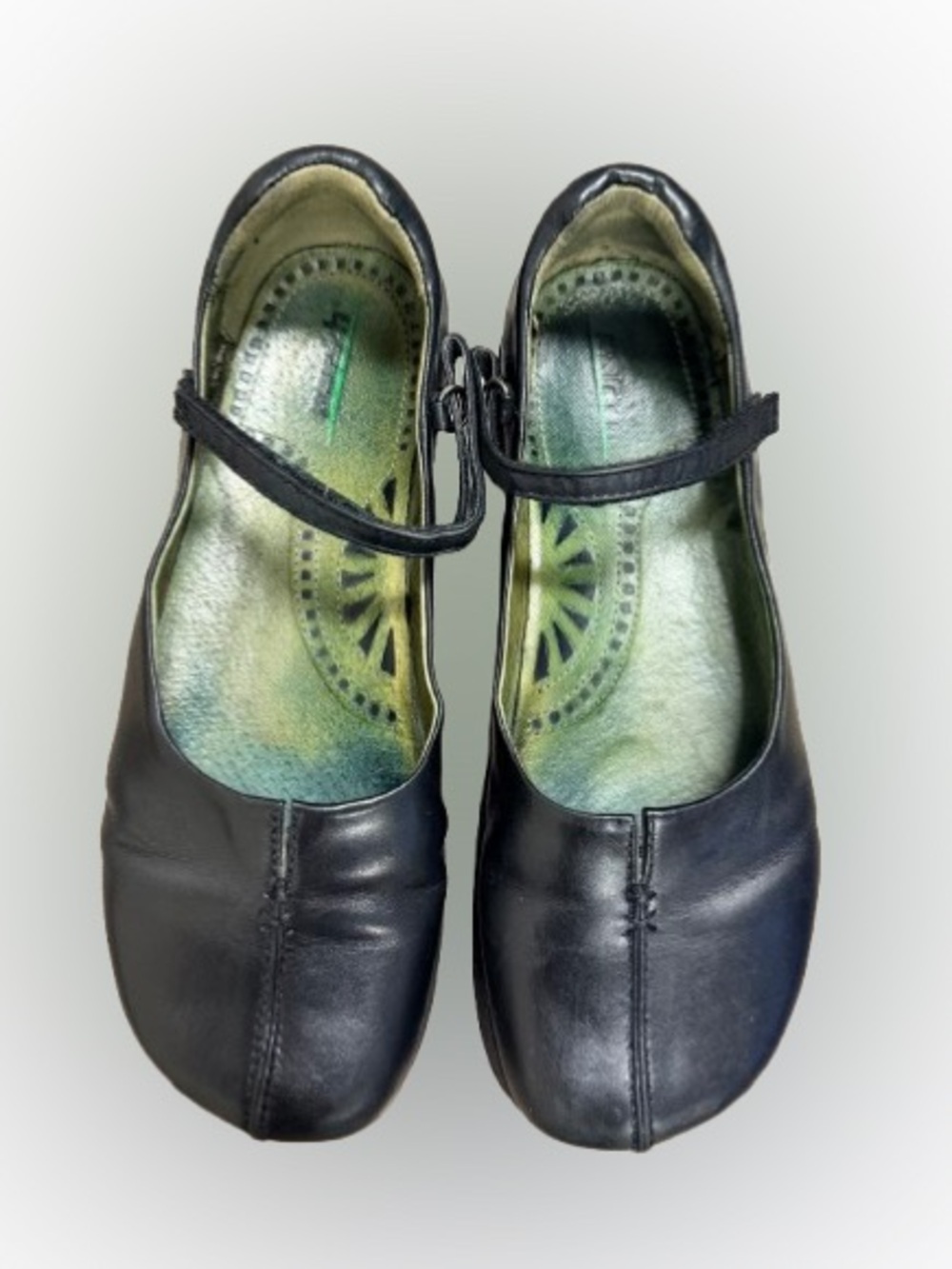 Earth Shoes Black Leather Mary Jane Comfort Flats Women’s 7.5